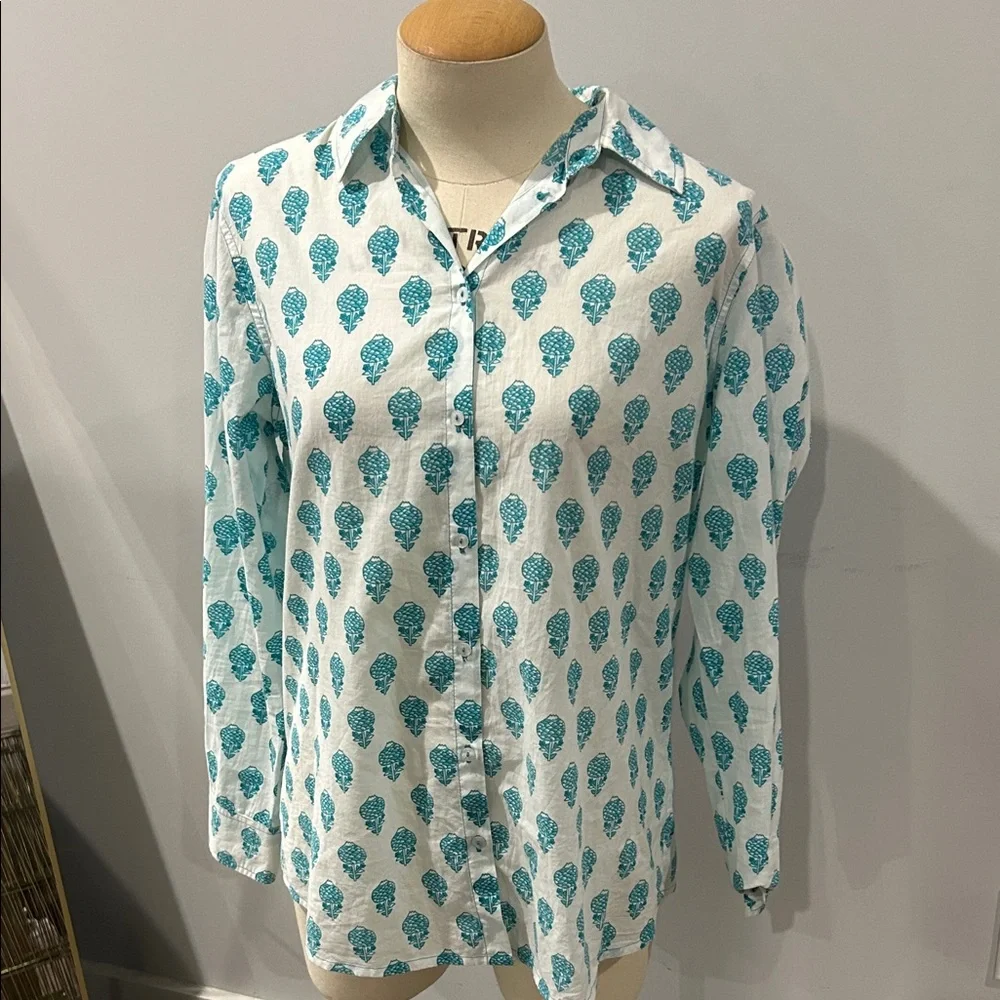 Aspiga‎ Teal Floral Shirt - Picture 3 of 7